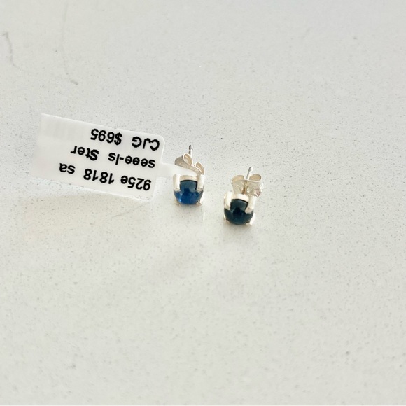 Sterling silver 925 sapphire earrings New with tags - Picture 7 of 10
